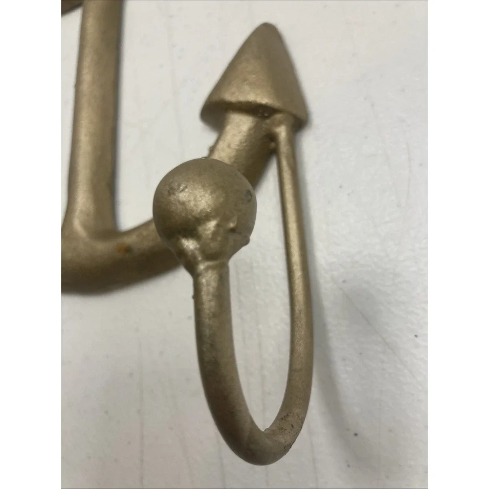 Vtg Nautical Metal Anchor Double Hook Coat Hat Hanger‎ Wall Mount Rustic 8x6
